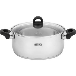 Кастрюля THERMOS KOP-W28N 28 см 7.0L из нержавеющей стали со стеклянной крышкой Кастрюля THERMOS KOP-W28N 28 см 7.0L из нержавеющей стали со стеклянной крышкой